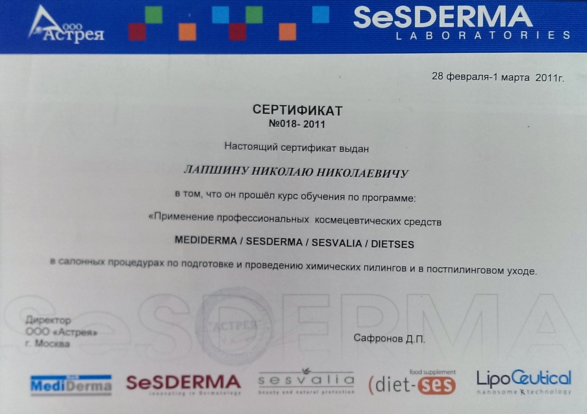 Диплом / сертификат